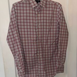 Banana Republic Red and White Plaid Button-Down Shirt